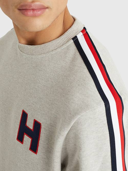 Muške Tommy Hilfiger Lounge Signature Tape Sweatshirt Pidžama Bež | TH104OZH