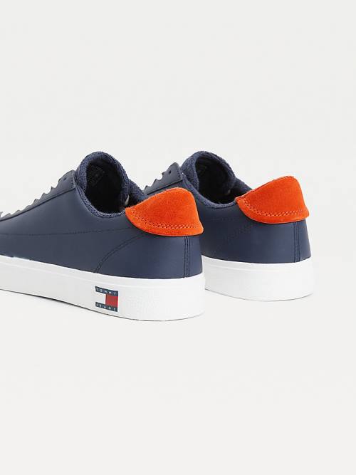 Muške Tommy Hilfiger Low-Top Vulcanised Patike Plava | TH932JWV