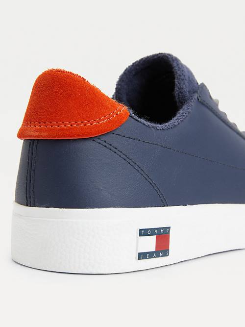 Muške Tommy Hilfiger Low-Top Vulcanised Patike Plava | TH932JWV