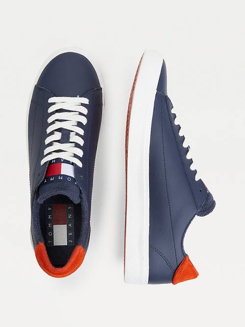 Muške Tommy Hilfiger Low-Top Vulcanised Patike Plava | TH932JWV