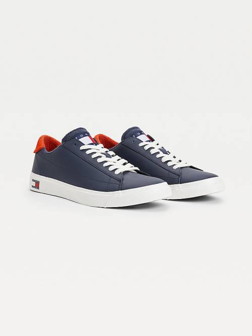 Muške Tommy Hilfiger Low-Top Vulcanised Patike Plava | TH932JWV