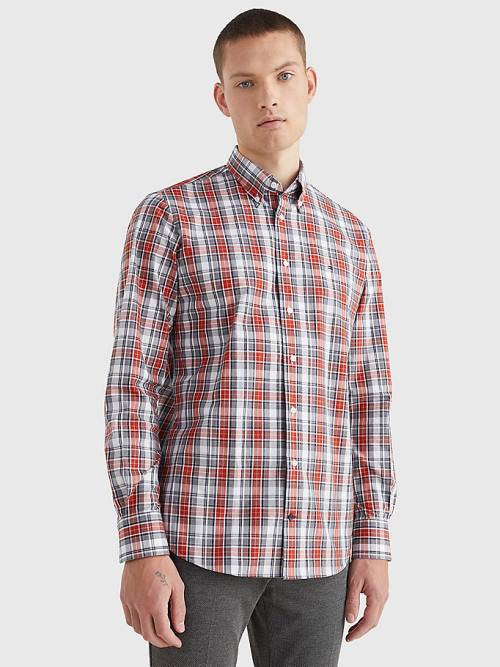 Muške Tommy Hilfiger Madras Check Regular Fit Košulje Crveni | TH217AOZ