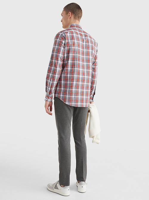 Muške Tommy Hilfiger Madras Check Regular Fit Košulje Crveni | TH217AOZ