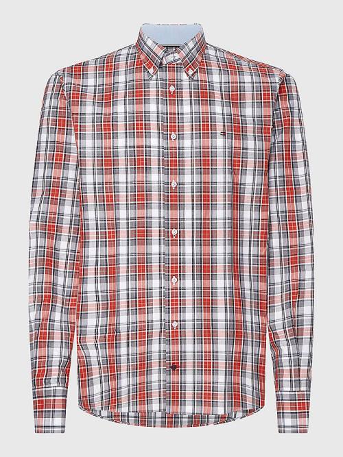 Muške Tommy Hilfiger Madras Check Regular Fit Košulje Crveni | TH217AOZ