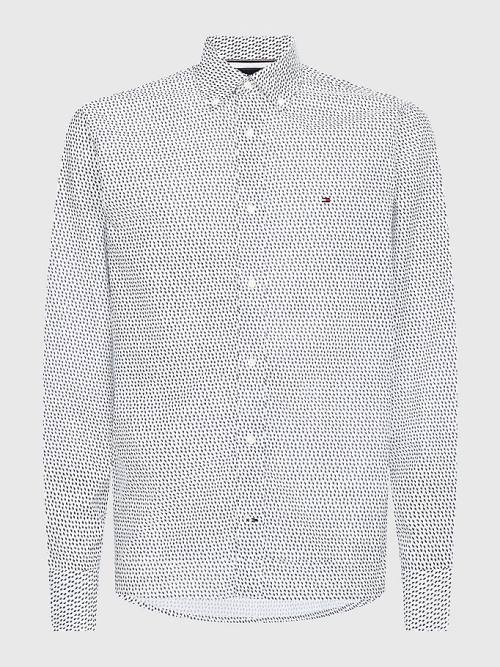 Muške Tommy Hilfiger Micro Print Poplin Regular Fit Košulje Bela | TH759EAX