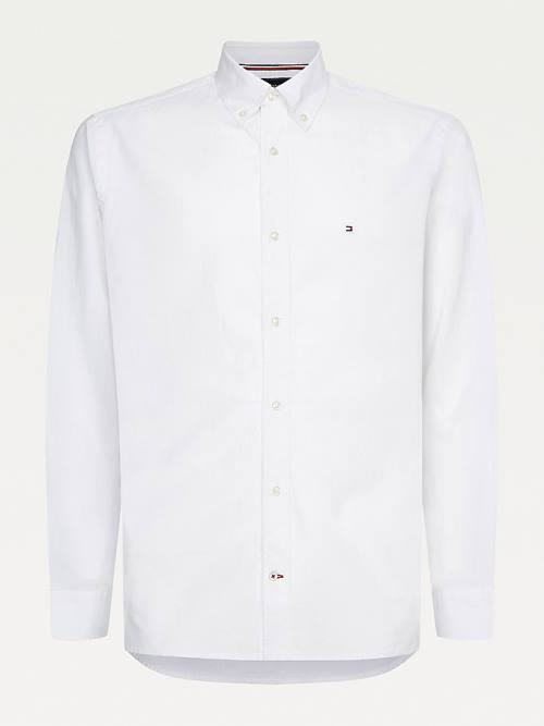 Muške Tommy Hilfiger Natural Soft Poplin Regular Fit Košulje Bela | TH824PLB