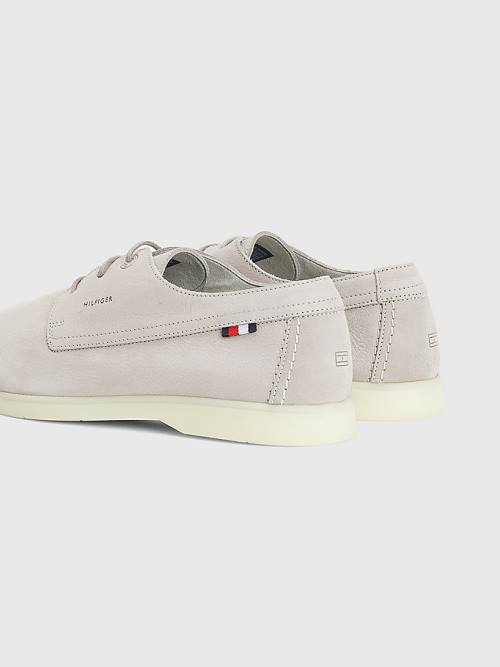 Muške Tommy Hilfiger Nubuck Lace-Up Casual Cipele Siva | TH184FXO