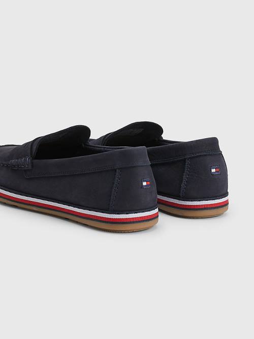 Muške Tommy Hilfiger Nubuck Moccasins Casual Cipele Plava | TH950IKW