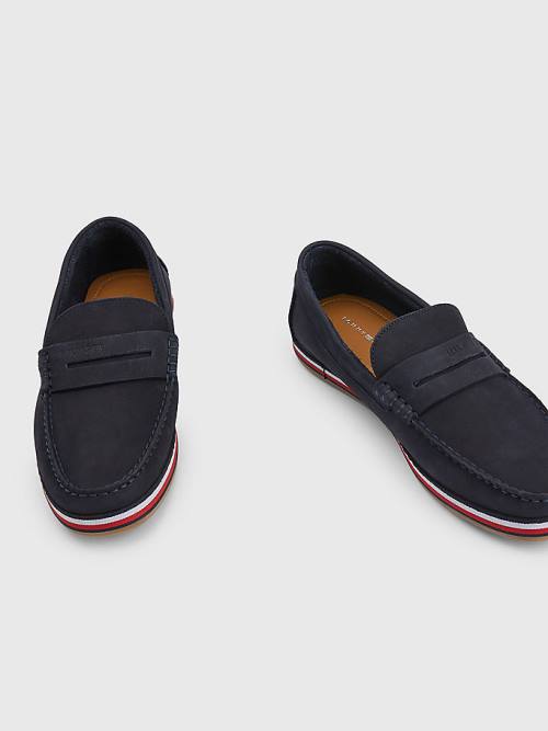 Muške Tommy Hilfiger Nubuck Moccasins Casual Cipele Plava | TH950IKW