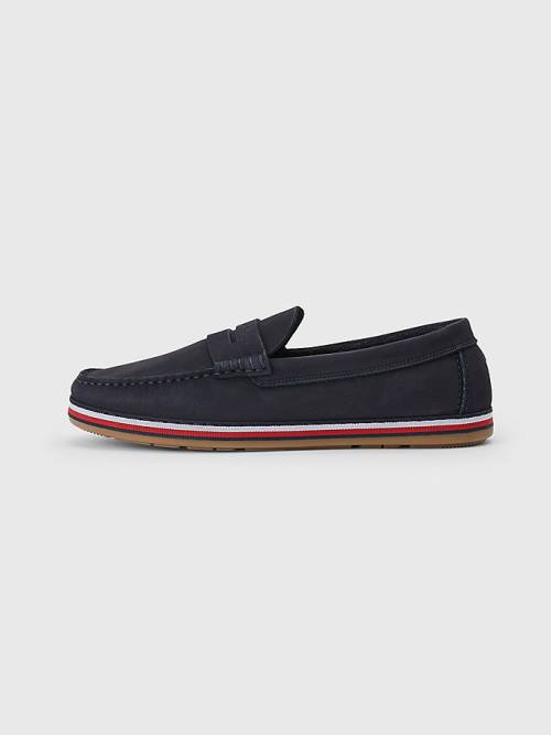 Muške Tommy Hilfiger Nubuck Moccasins Casual Cipele Plava | TH950IKW