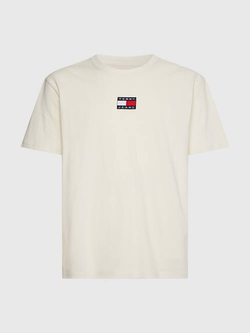 Muške Tommy Hilfiger Organic Cotton Badge Majice Bela | TH301QTL