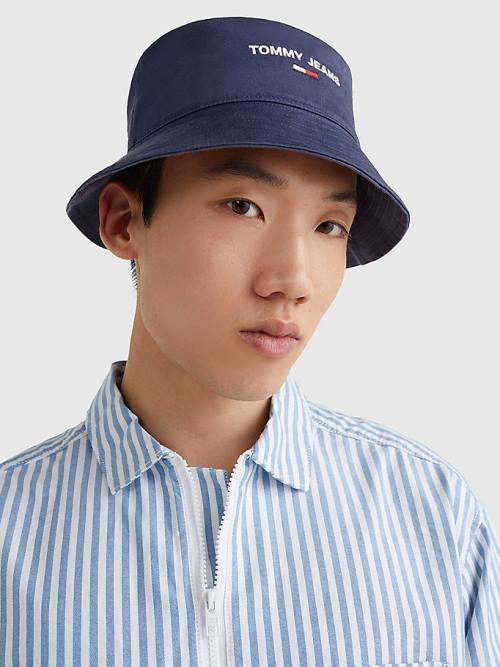 Muške Tommy Hilfiger Organic Cotton Bucket Kape Plava | TH190DRA