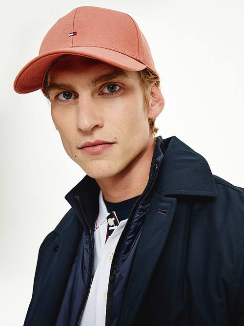 Muške Tommy Hilfiger Organic Cotton Flag Embroidery Cap Kape Braon | TH064IDB