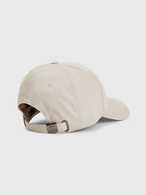 Muške Tommy Hilfiger Organic Cotton Flag Embroidery Cap Kape Bež | TH308XHB