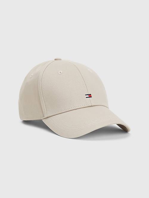 Muške Tommy Hilfiger Organic Cotton Flag Embroidery Cap Kape Bež | TH308XHB