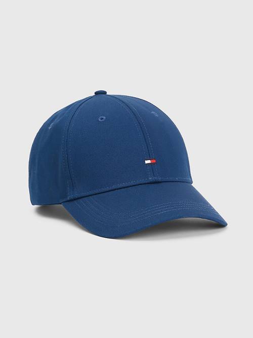 Muške Tommy Hilfiger Organic Cotton Flag Embroidery Cap Kape Plava | TH450EJV