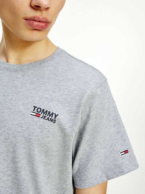 Muške Tommy Hilfiger Organic Cotton Logo Majice Siva | TH541TEO