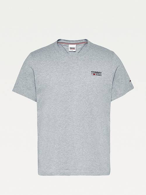 Muške Tommy Hilfiger Organic Cotton Logo Majice Siva | TH541TEO