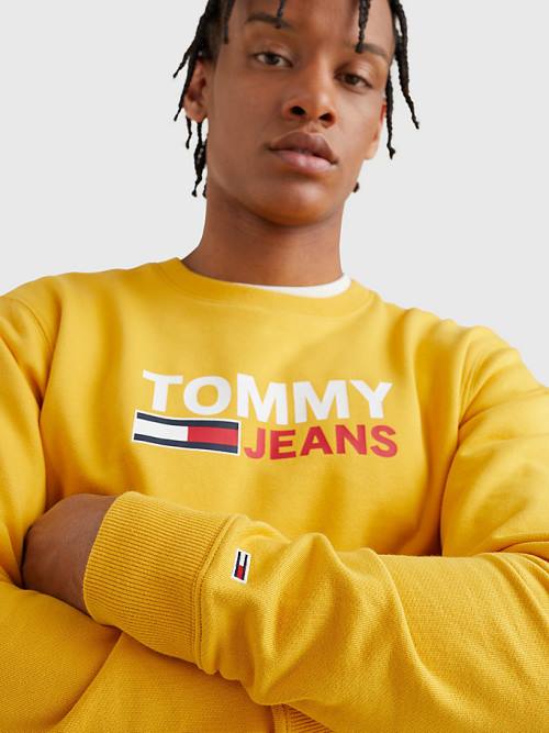 Muške Tommy Hilfiger Organic Cotton Logo Duksevi Žuta | TH780KGB