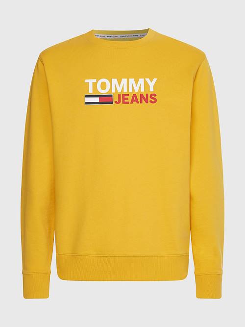 Muške Tommy Hilfiger Organic Cotton Logo Duksevi Žuta | TH780KGB