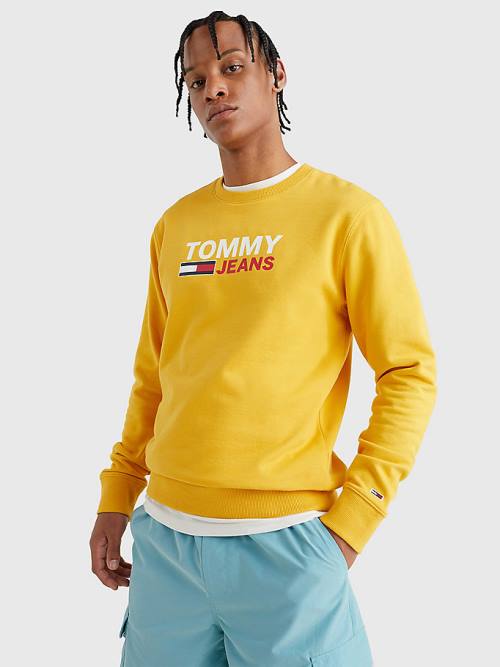 Muške Tommy Hilfiger Organic Cotton Logo Duksevi Žuta | TH780KGB