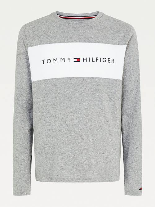 Muške Tommy Hilfiger Organic Cotton Long Sleeve Pidžama Siva | TH350DRC