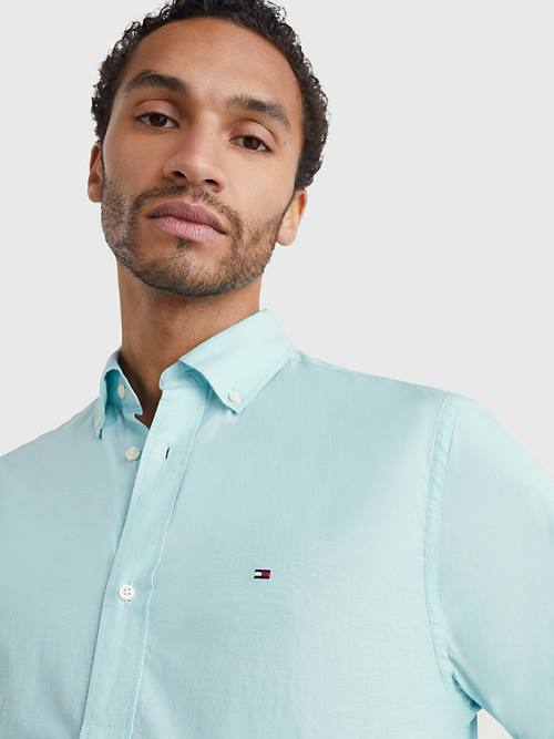 Muške Tommy Hilfiger Organic Cotton Poplin Regular Fit Košulje Plava | TH182VHG