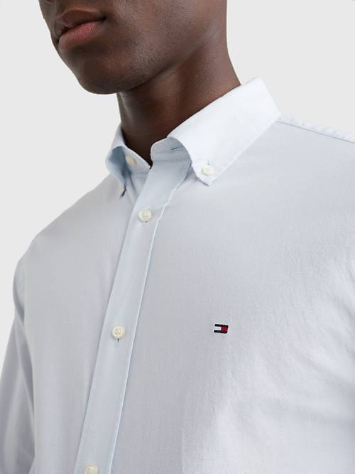 Muške Tommy Hilfiger Organic Cotton Poplin Regular Fit Košulje Plava | TH278KNA