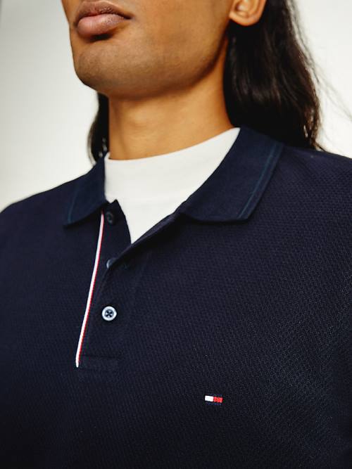 Muške Tommy Hilfiger Organic Cotton Slim Fit Polo Majice Plava | TH051ERI