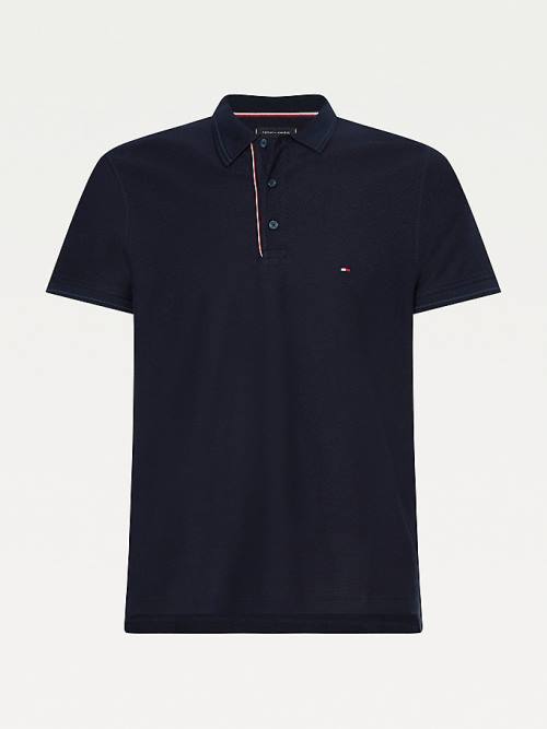 Muške Tommy Hilfiger Organic Cotton Slim Fit Polo Majice Plava | TH051ERI