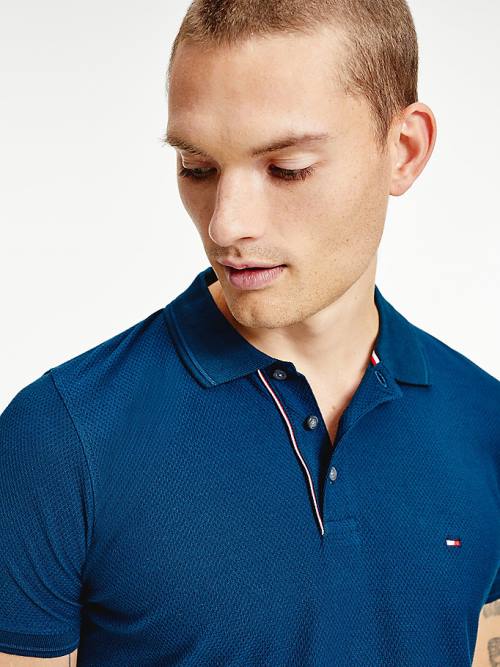 Muške Tommy Hilfiger Organic Cotton Slim Fit Polo Majice Plava | TH243CIP