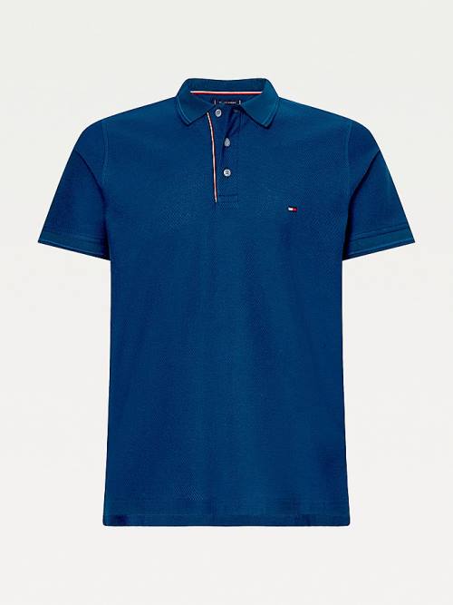 Muške Tommy Hilfiger Organic Cotton Slim Fit Polo Majice Plava | TH243CIP