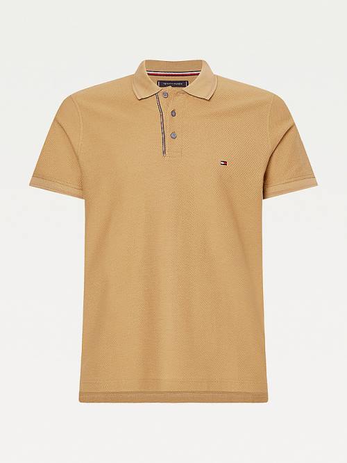 Muške Tommy Hilfiger Organic Cotton Slim Fit Polo Majice Braon | TH752UAW