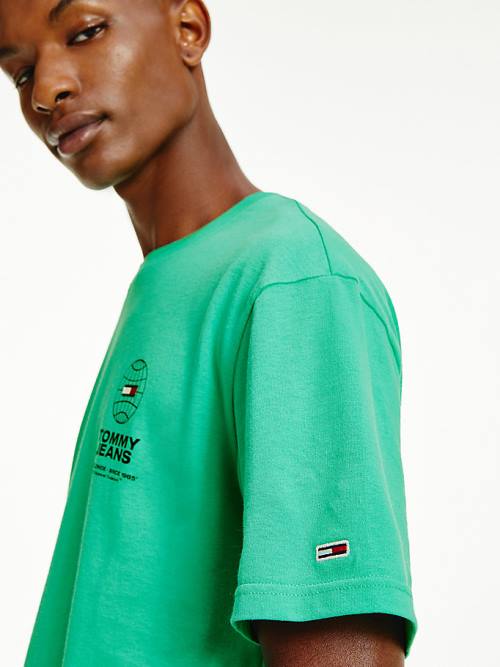 Muške Tommy Hilfiger Organic Cotton Unity Logos Majice Zeleno | TH810FOK