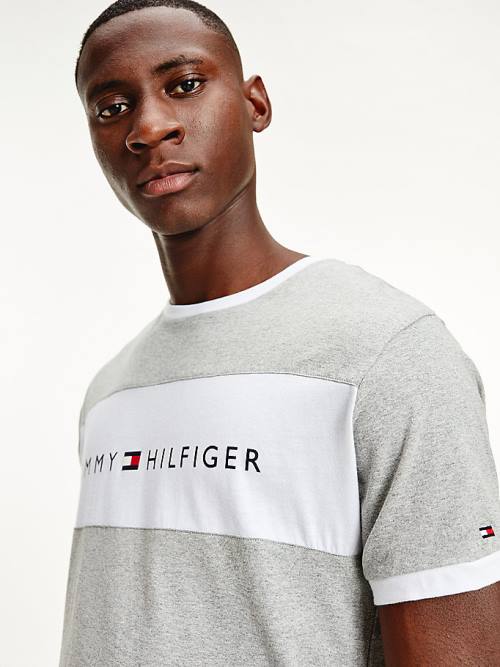 Muške Tommy Hilfiger Original Colour-Blocked Logo Pidžama Siva | TH403BCF