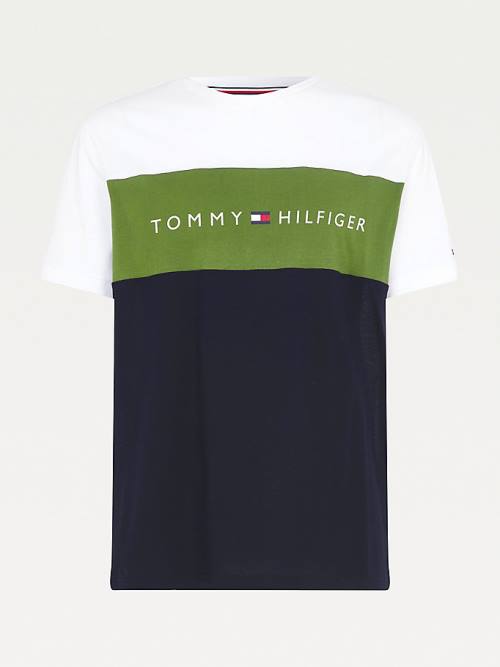 Muške Tommy Hilfiger Original Colour-Blocked Logo Pidžama Zeleno | TH928IHO