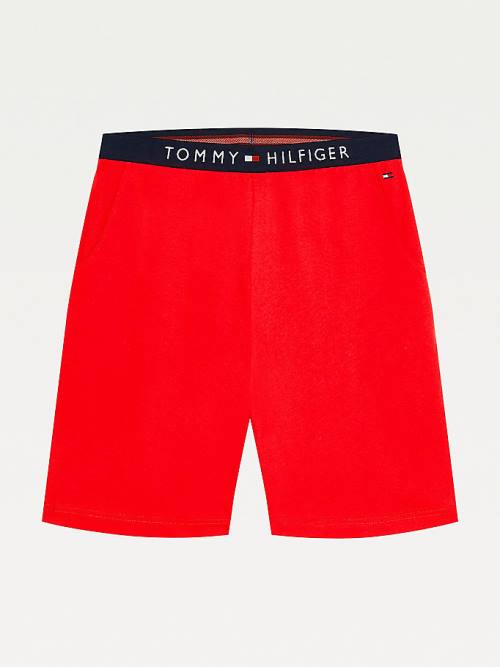 Muške Tommy Hilfiger Original Jersey Logo Shorts Pidžama Crveni | TH078ZYR