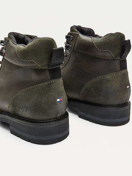 Muške Tommy Hilfiger Outdoor Mixed Panel Ankle Čizme Zeleno | TH426RSZ