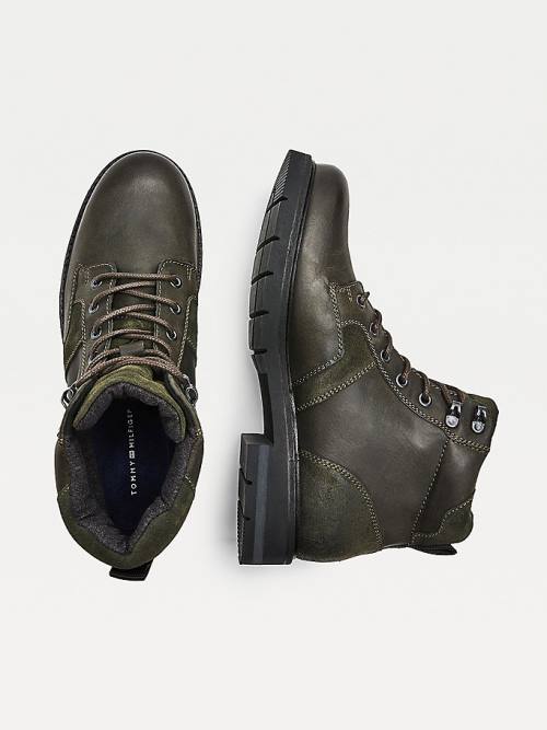 Muške Tommy Hilfiger Outdoor Mixed Panel Ankle Čizme Zeleno | TH426RSZ