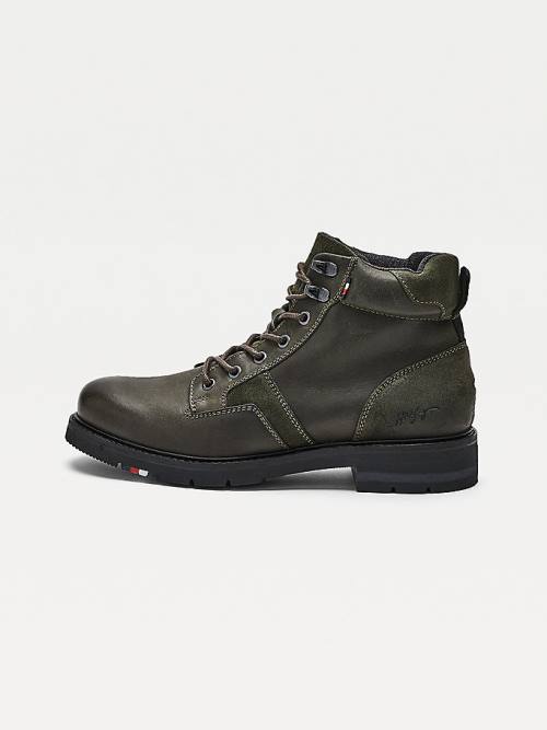 Muške Tommy Hilfiger Outdoor Mixed Panel Ankle Čizme Zeleno | TH426RSZ