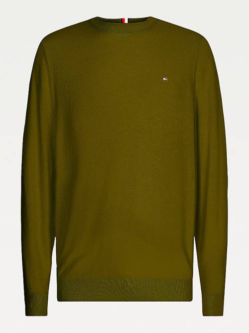 Muške Tommy Hilfiger Pima Cotton Cashmere Jumper Džemper Braon | TH689HGE