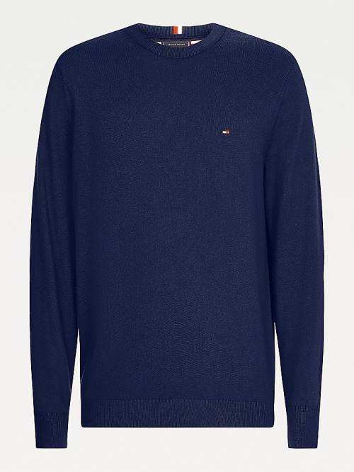 Muške Tommy Hilfiger Pima Cotton Cashmere Jumper Džemper Plava | TH854BQF