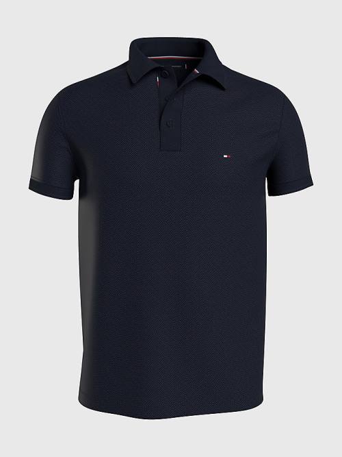 Muške Tommy Hilfiger Plus Bubble Weave Polo Majice Plava | TH035JGA