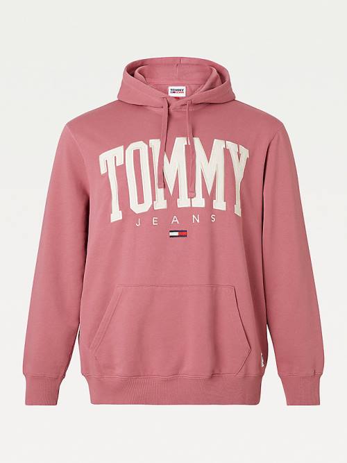 Muške Tommy Hilfiger Plus College Logo Duks Hoodie Roza | TH673ZSO