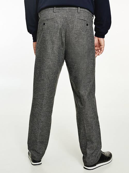 Muške Tommy Hilfiger Plus Denton Fitted Straight Wool-Look Pantalone Siva | TH547AZB