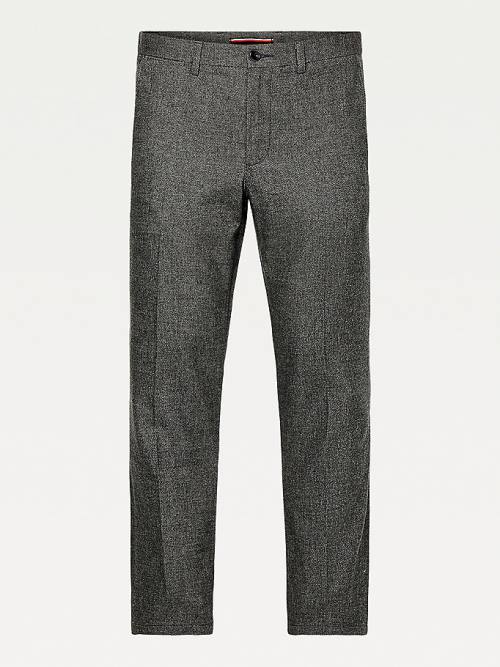 Muške Tommy Hilfiger Plus Denton Fitted Straight Wool-Look Pantalone Siva | TH547AZB