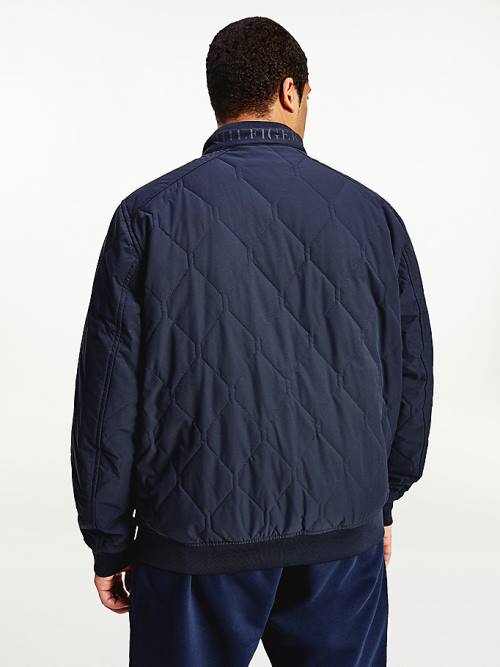 Muške Tommy Hilfiger Plus Diamond Quilted Bomber Jakna Plava | TH615JTB