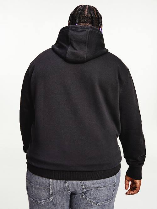 Muške Tommy Hilfiger Plus Essential Logo Duks Hoodie Crna | TH863YXM