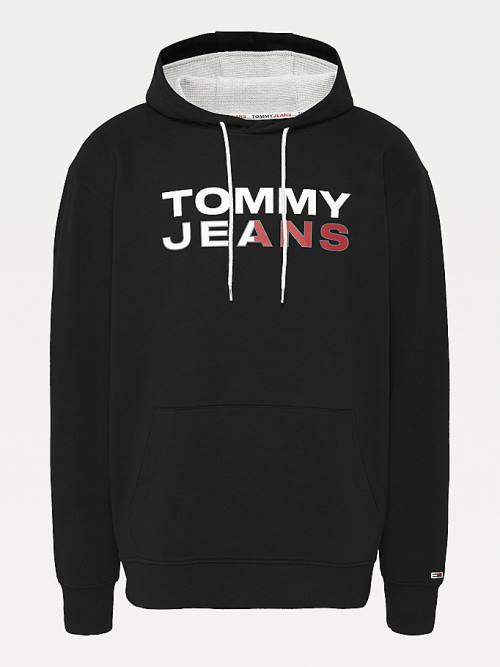 Muške Tommy Hilfiger Plus Essential Logo Duks Hoodie Crna | TH863YXM