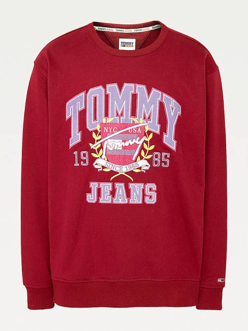 Muške Tommy Hilfiger Plus Logo Fleece Duksevi Crveni | TH492QSA